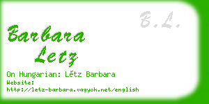barbara letz business card
